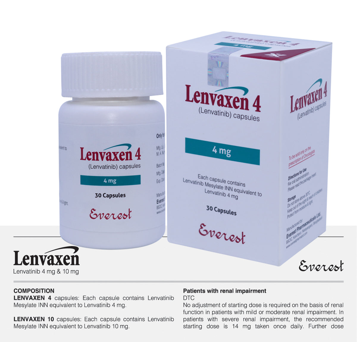 Lenvaxen 4 (Lenvatinib Mesylate INN equivalent to Lenvatinib 4 mg)