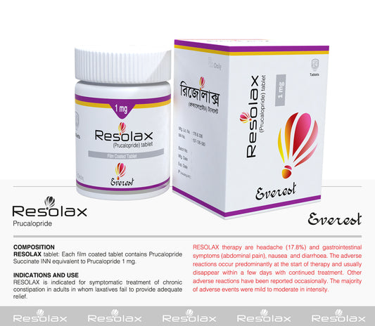 Resolax(Prucalopride INN 1 mg Tablet (14s pack))