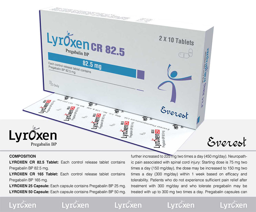 Lyroxen CR 82.5 mg (Pregabalin BP 82.5 mg)